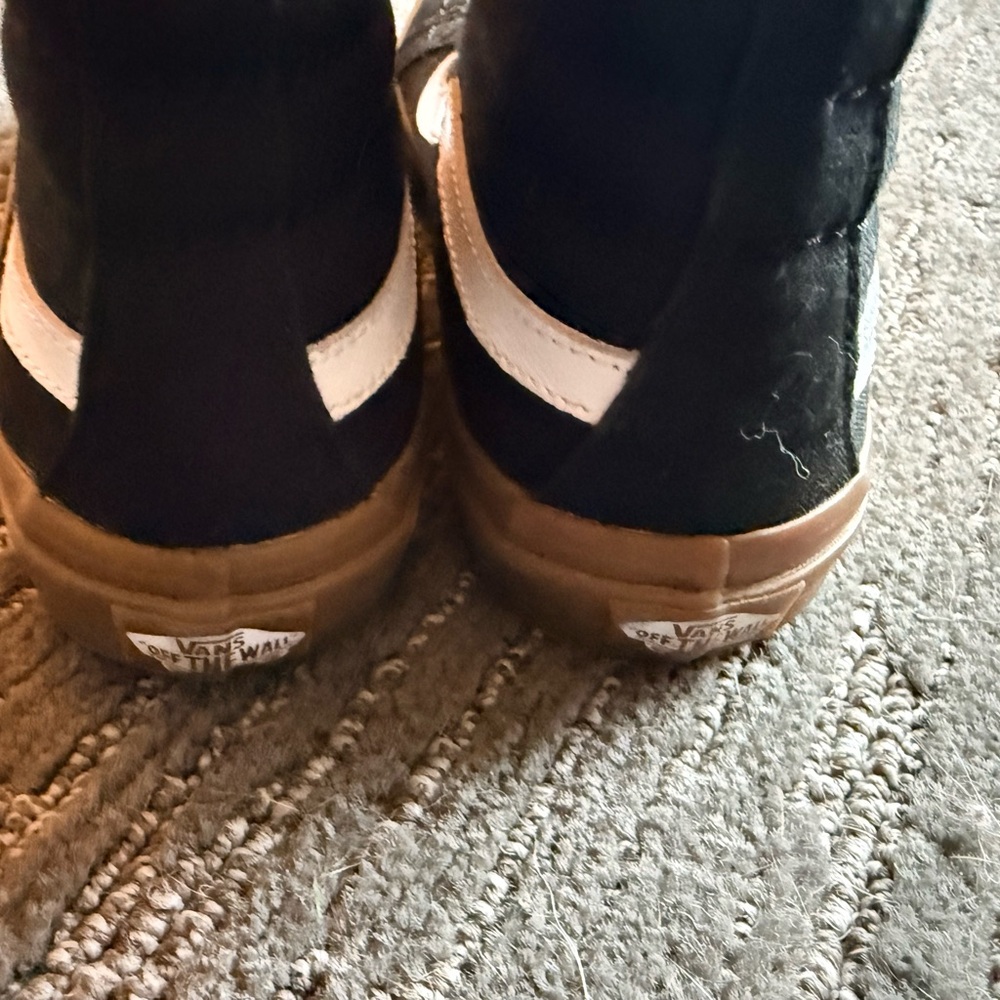 Vans Black High-Top Sneakers with White Side Stripe - Picture 3 of 6